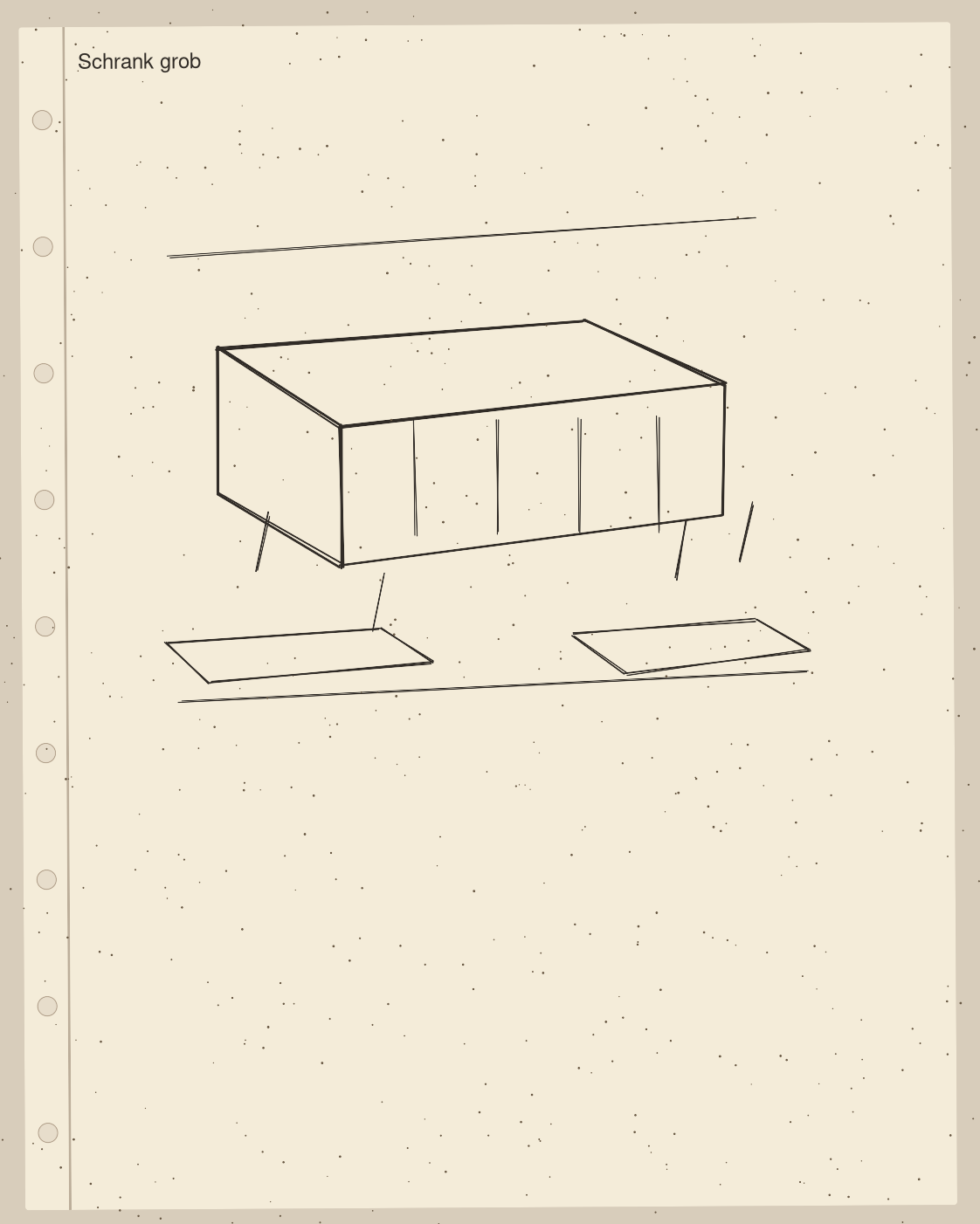 Bleistiftskizzen eines Sideboards